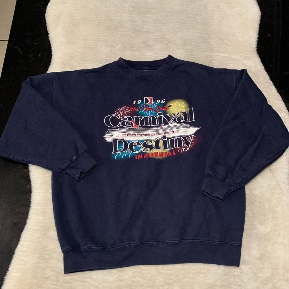 VTG Carnival Destiny Inaugural 1996 Men’s‎ Blue Pullover Sweater Size XL